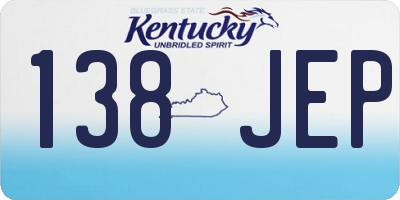 KY license plate 138JEP