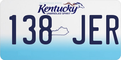 KY license plate 138JER