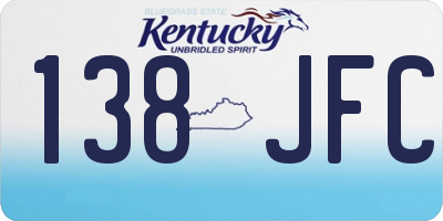 KY license plate 138JFC