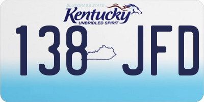 KY license plate 138JFD