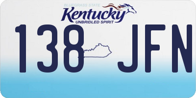 KY license plate 138JFN