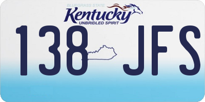 KY license plate 138JFS