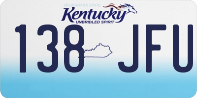 KY license plate 138JFU