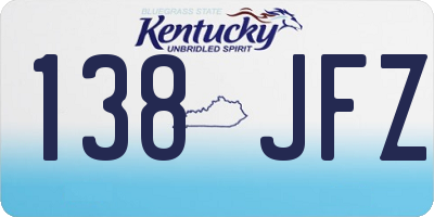 KY license plate 138JFZ