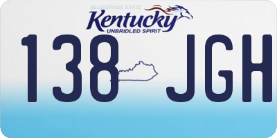 KY license plate 138JGH