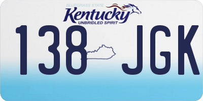 KY license plate 138JGK
