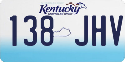 KY license plate 138JHV