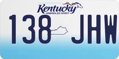 KY license plate 138JHW
