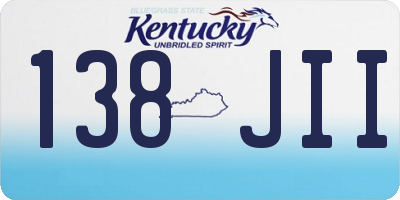 KY license plate 138JII
