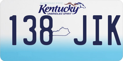 KY license plate 138JIK
