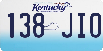 KY license plate 138JIO