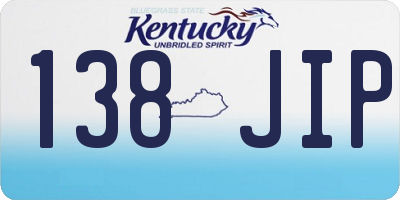 KY license plate 138JIP