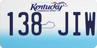 KY license plate 138JIW