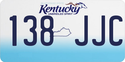 KY license plate 138JJC