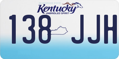 KY license plate 138JJH