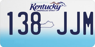 KY license plate 138JJM