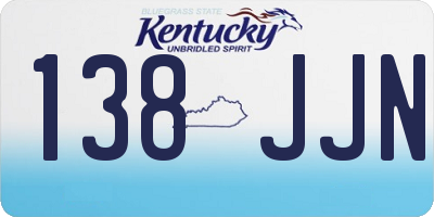 KY license plate 138JJN