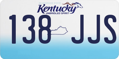 KY license plate 138JJS