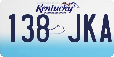 KY license plate 138JKA