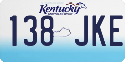 KY license plate 138JKE
