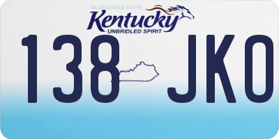 KY license plate 138JKO