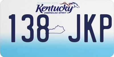 KY license plate 138JKP