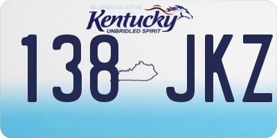 KY license plate 138JKZ