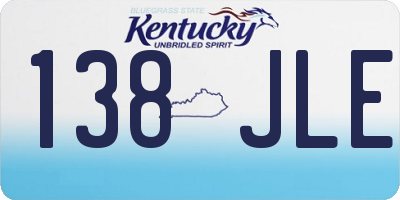 KY license plate 138JLE