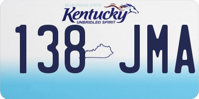 KY license plate 138JMA