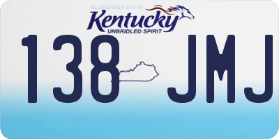 KY license plate 138JMJ
