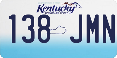 KY license plate 138JMN