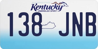 KY license plate 138JNB