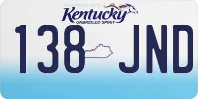 KY license plate 138JND