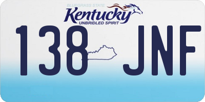 KY license plate 138JNF