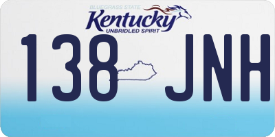 KY license plate 138JNH