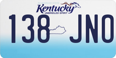 KY license plate 138JNO