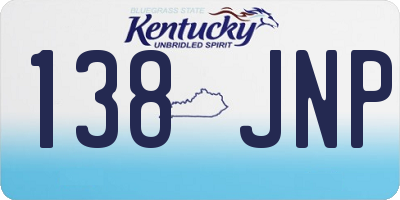 KY license plate 138JNP
