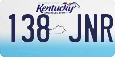 KY license plate 138JNR