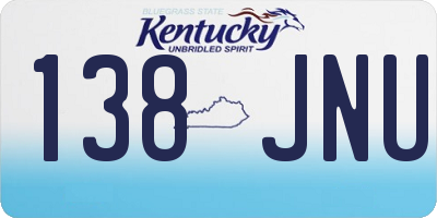 KY license plate 138JNU