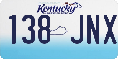 KY license plate 138JNX