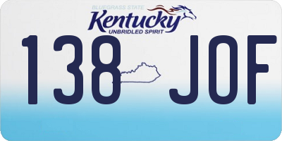 KY license plate 138JOF