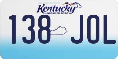 KY license plate 138JOL