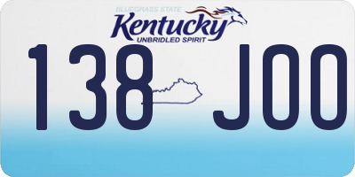 KY license plate 138JOO