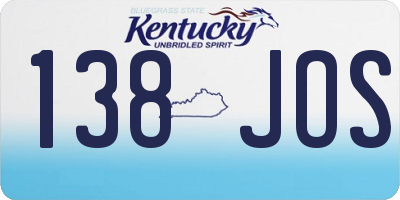 KY license plate 138JOS