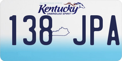 KY license plate 138JPA