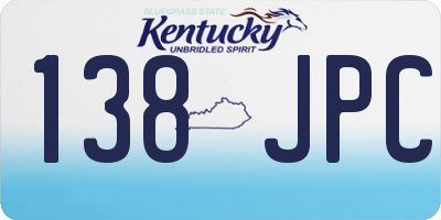 KY license plate 138JPC