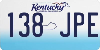 KY license plate 138JPE