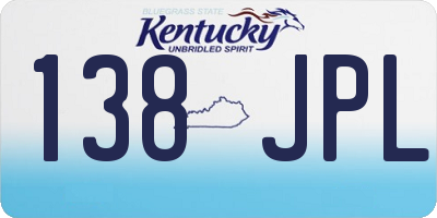 KY license plate 138JPL