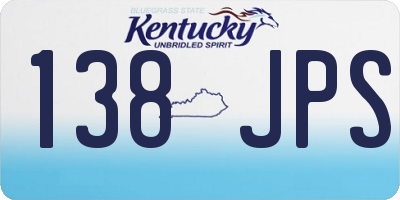 KY license plate 138JPS