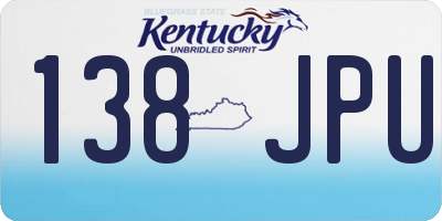 KY license plate 138JPU